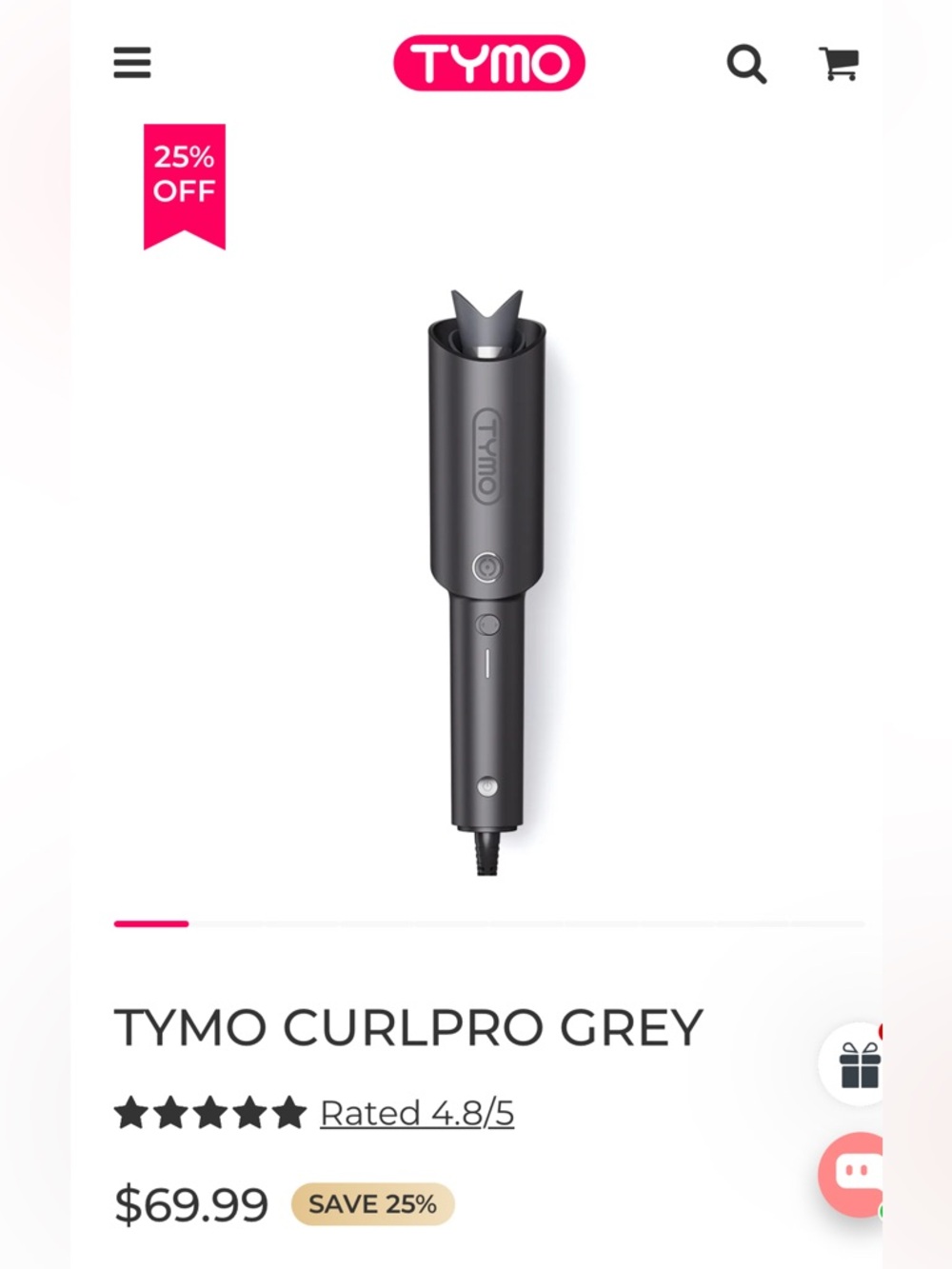 TYMO CurlPro Hair Curler - Grey